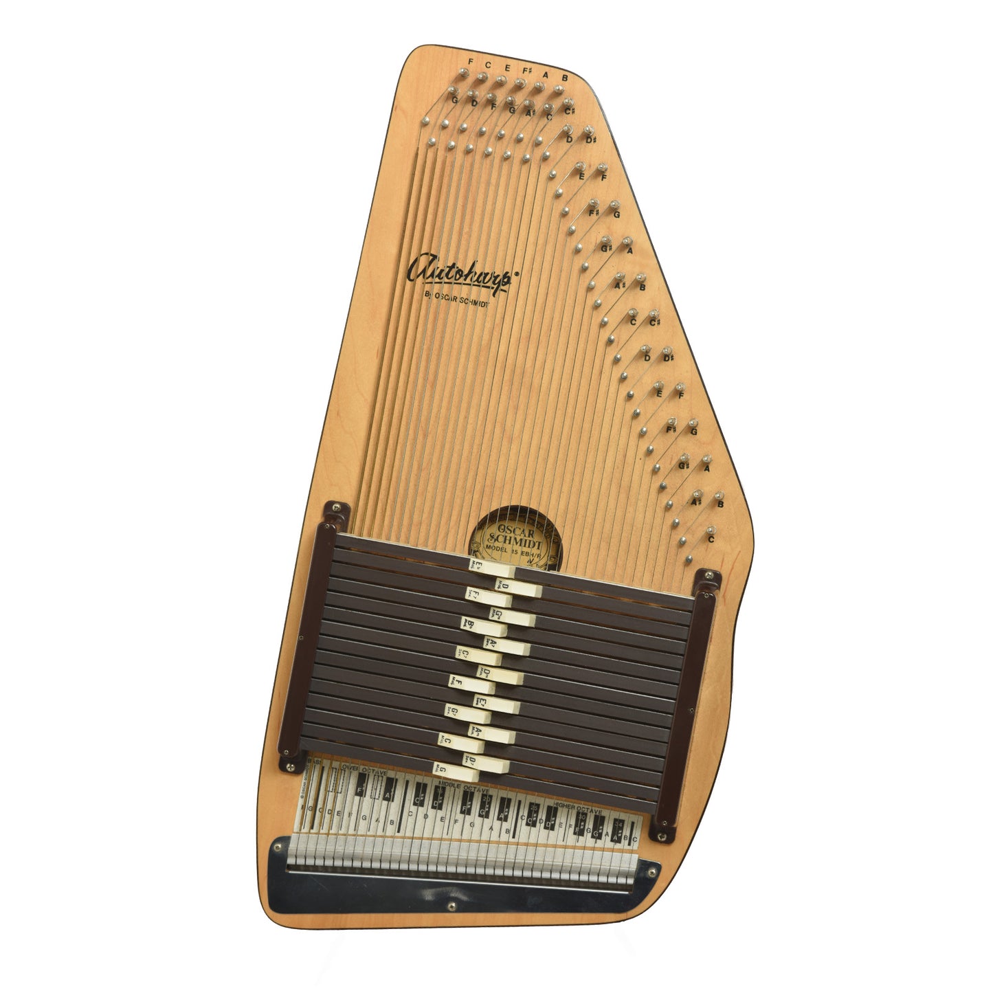 Full front of Oscar Schmidt Model 15 EBH/R N Autoharp 