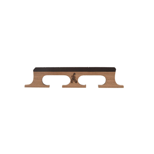 Front of Scorpion Walnut 5-String Banjo Bridge, 5/8" Height, Crowe Spacing