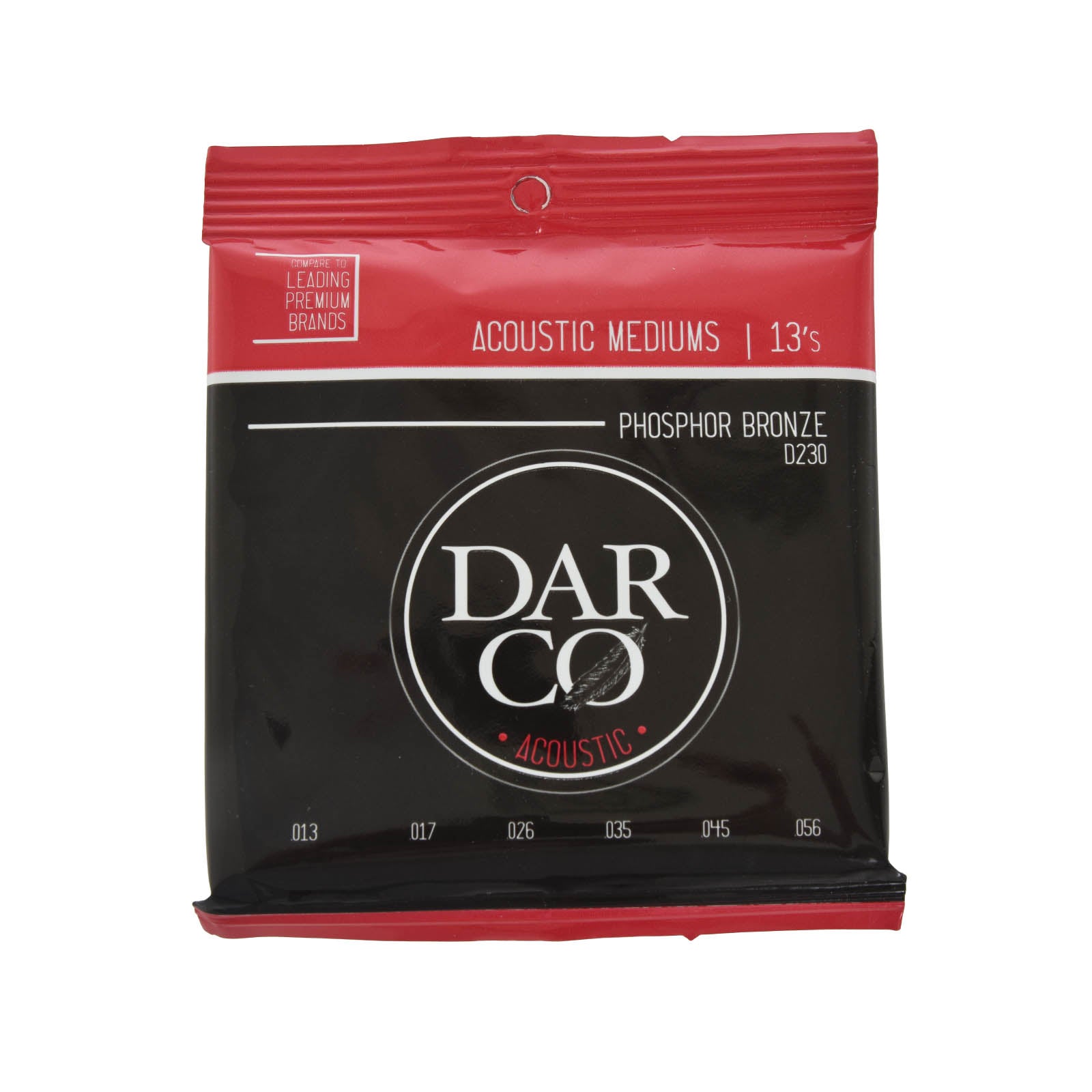 Front of Darco D230 Phosphor Bronze Medium 6-String Acoustic Guitar Set