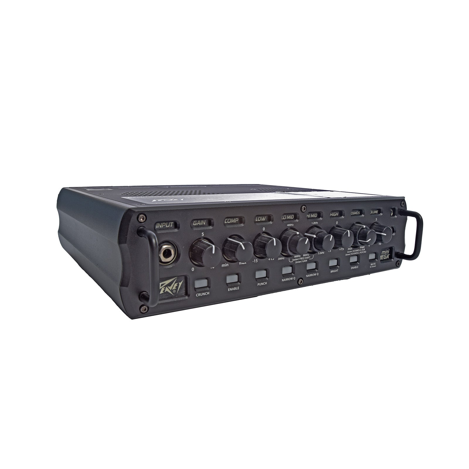 Front and side of Peavey Mini Mega Bass Head