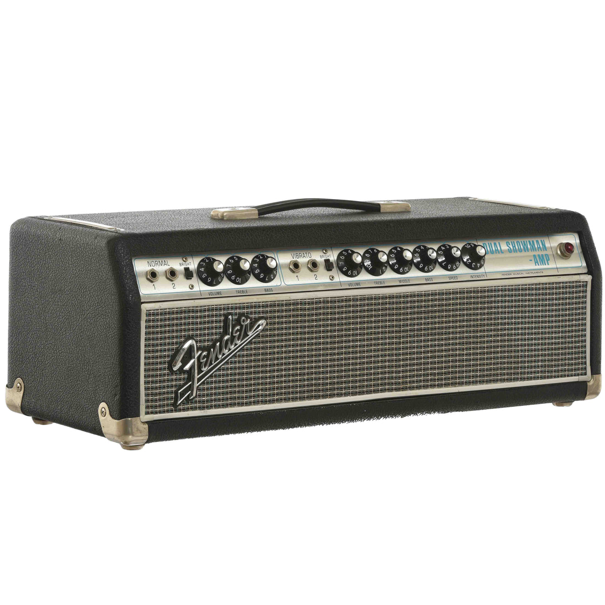 front  and side of Fender Dual Showman Head (1968)