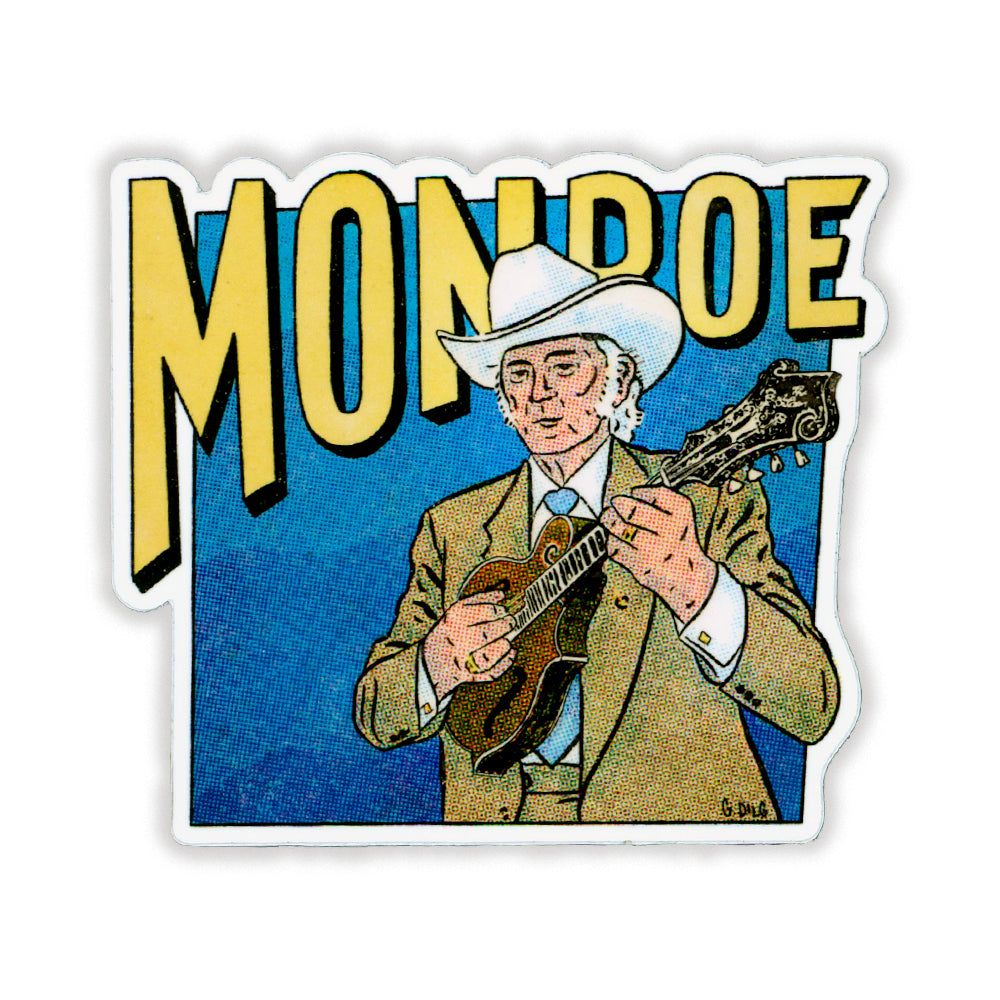 Monroe Ga Sticker Trad Music Superhero Stickers by Square Dance Agency, Bill Monroe ...