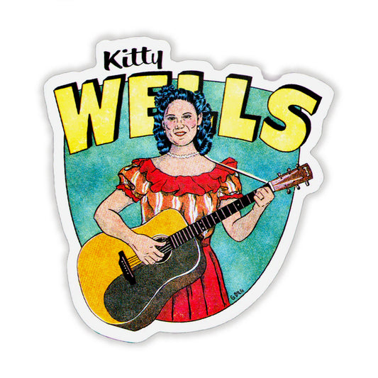 Image 1, Trad Music Superhero Sticker by Gina Dilg, Kitty Wells, SKU: GDS-WELLS