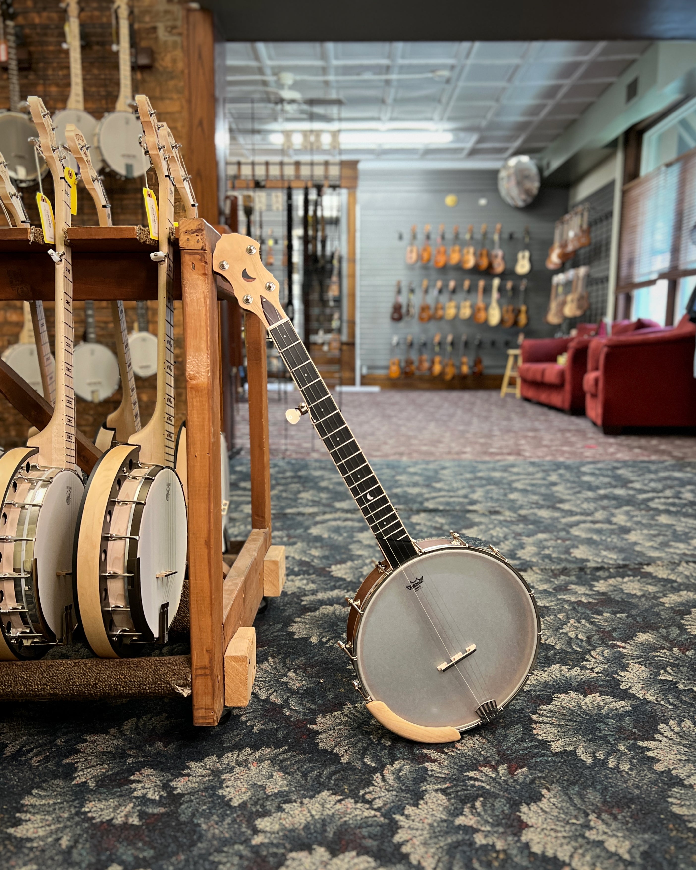 Old Time Instrments Gold Tone HM-100A High Moon A-Scale 12in Openback Banjo & Case ...