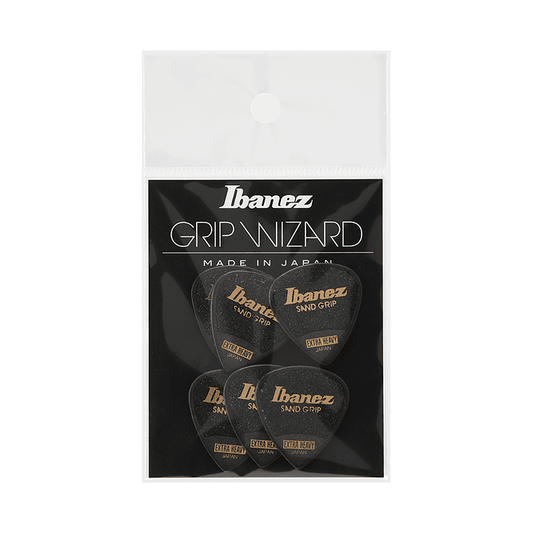 Ibanez Grip Wizard Guitar Picks, Black, Extra Heavy (1.2mm)