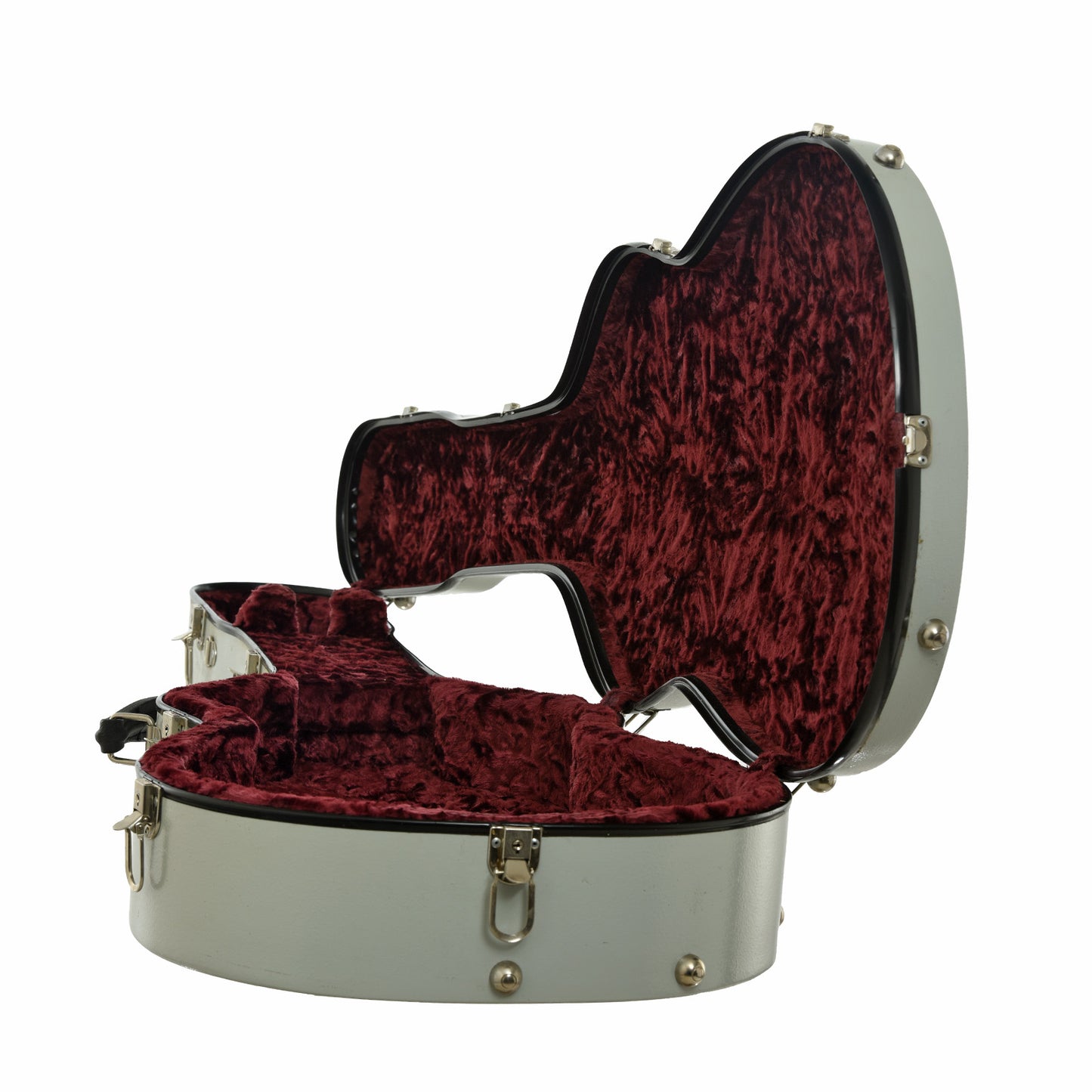 Image 3(open view)
 of Calton Deluxe OM Hardshell Case w/ Colorado Case Co. Case Cover