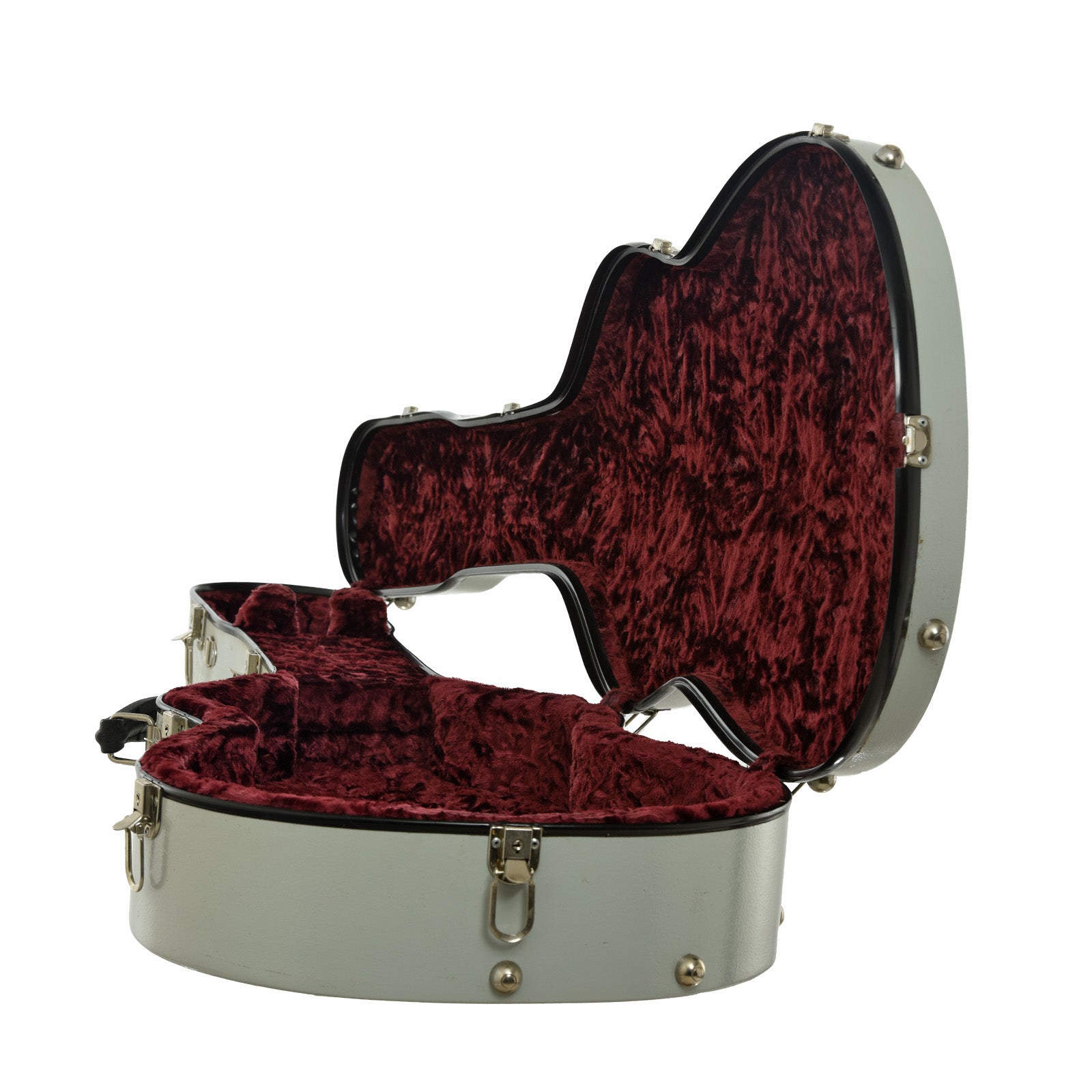 Image 3(open view)
 of Calton Deluxe OM Hardshell Case w/ Colorado Case Co. Case Cover