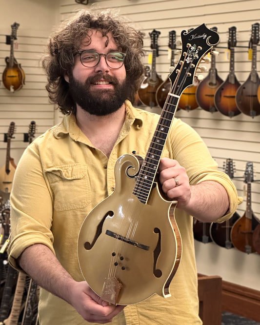 SHowroom photo of Kentucky KM-858 Gold Artist F-Style Mandolin (2018)