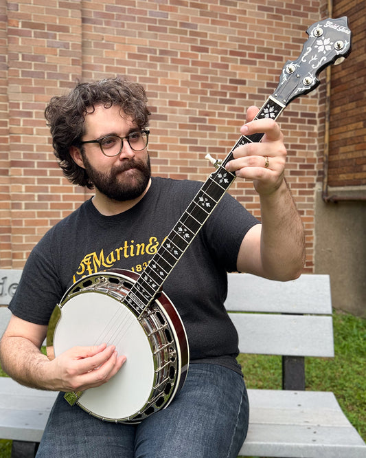 Showroom photo of Gold Tone Mastertone OB-Standard Orange Blossom Resonator Banjo & Case