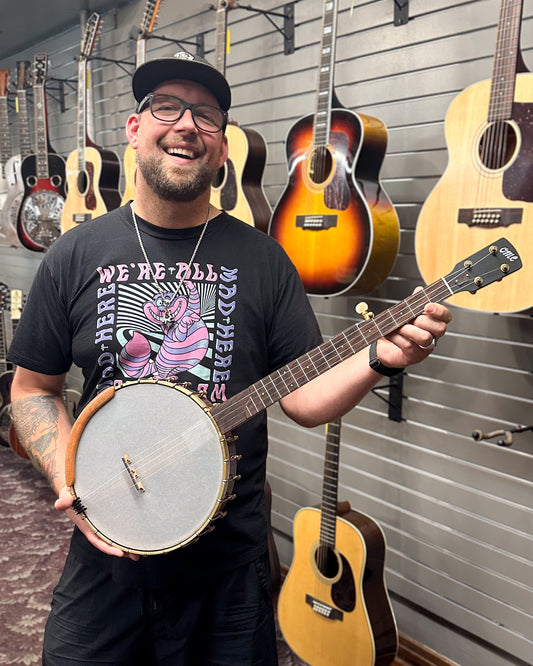 Showroom Photo of Ome Alpha-12 12in Openback Banjo & Gigbag, 26 Bracket