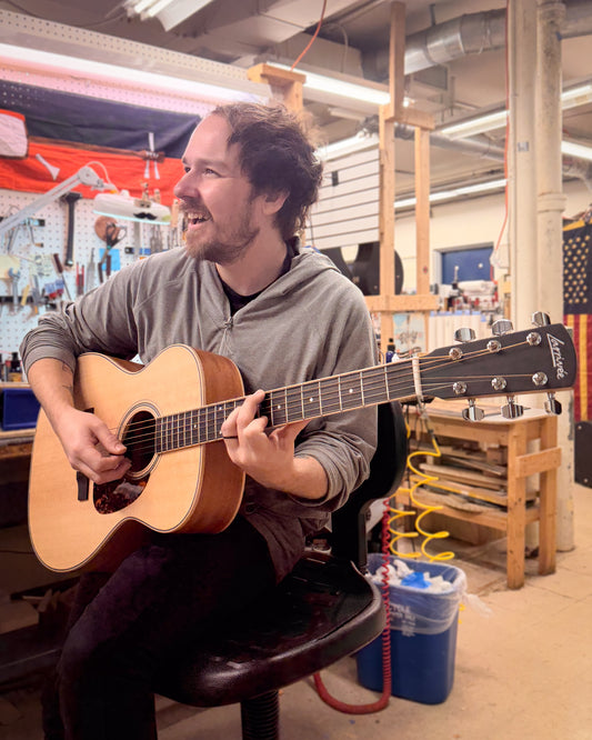 Showroom photo of Larrivee OM-03 Mahogany Recording Series Acoustic Guitar