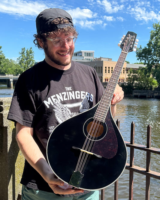 Showroom photo of Trinity College Octave Mandolin, Black Top