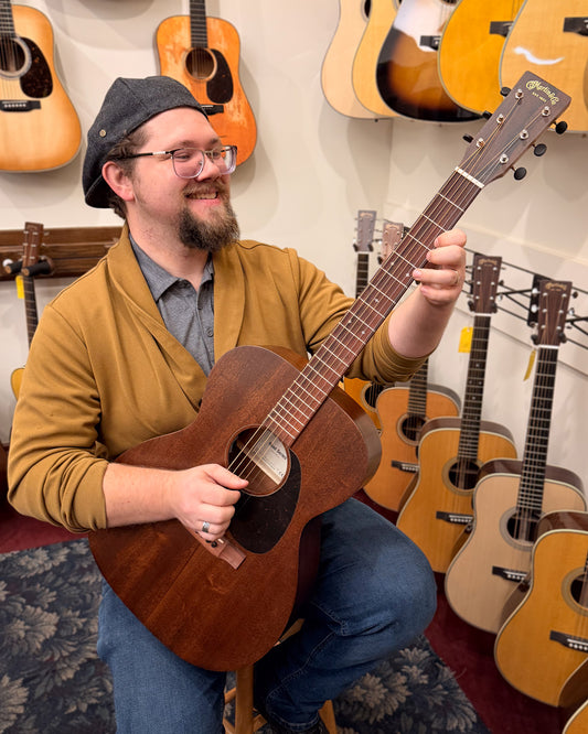 showroom photo of Martin 000-10E Retro Sapele Road Series Acoustic Guitar & Gigbag