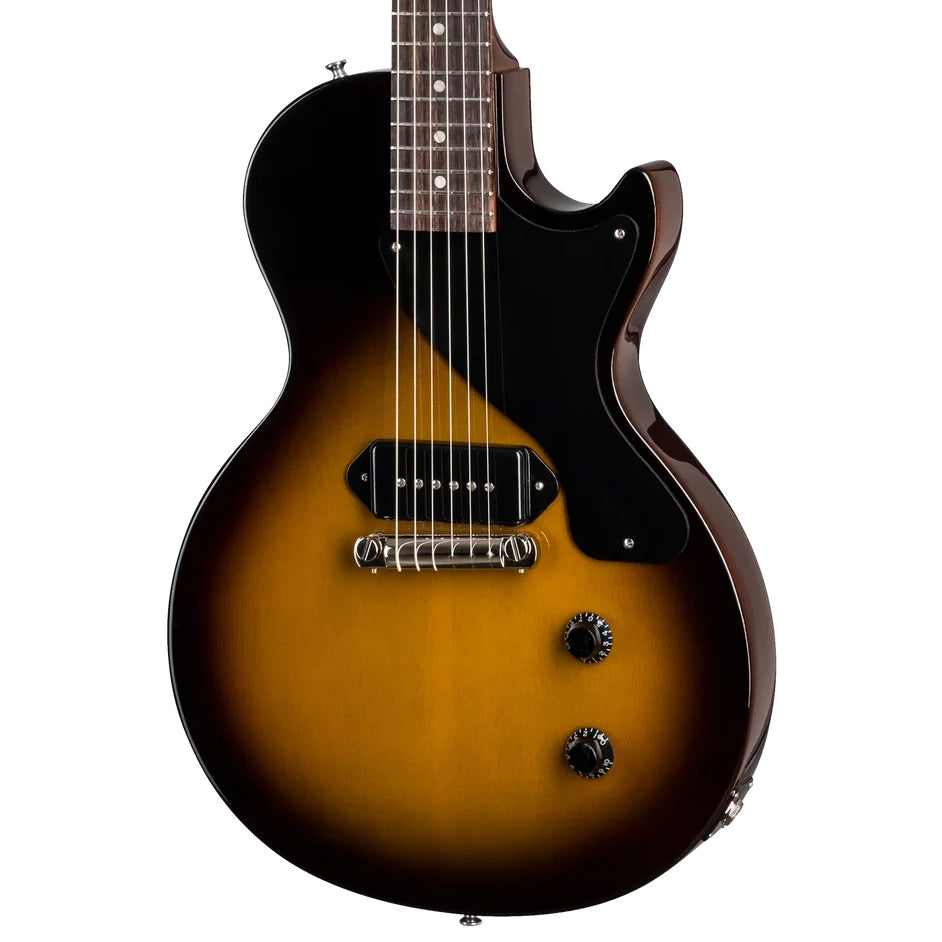 Front of Gibson Les Paul Junior Electric Guitar & Case, Vintage Tobacco Burst