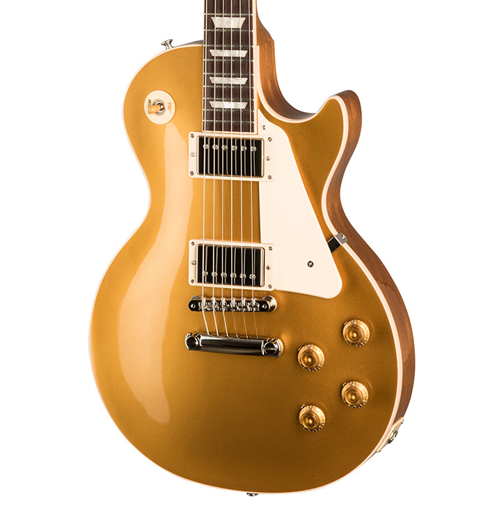 Front of Gibson Les Paul Standard 50s Electric Guitar & Case, Gold Top