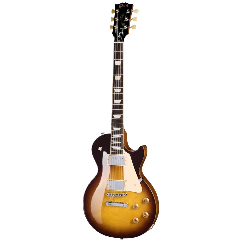 Full Front of Gibson Les Paul Studio Electric Guitar & Gigbag, Tobacco Burst
