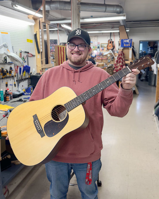 Showroom photo of Martin D-10E Retro Road Series Acoustic-Electric Guitar & Gigbag
