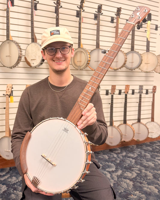 Showroom photo of Gold Tone High Moon 25/11 11in Openback Banjo & Gigbag