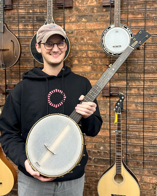 Showroom photo of Rickard Maple Ridge 11in Openback Banjo & Case