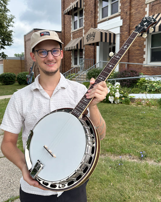 Showroom photo of Recording King Madison Resonator Banjo, Mahogany
