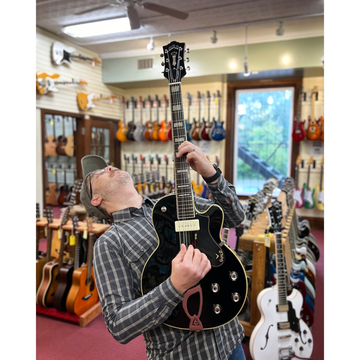 Guild Newark St. Collection M-75 Aristocrat Hollow Body Archtop Guitar, Limited Edition Black Finish