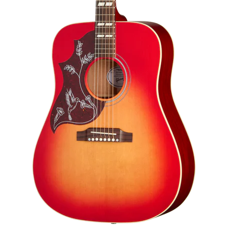 Front of Gibson Hummingbird Special Left-Handed Acoustic Guitar & Case, Vintage Cherry Sunburst