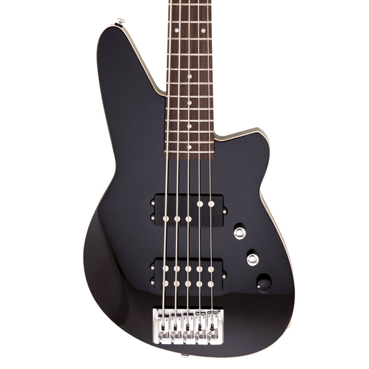 Front of Reverend Mercalli 5 5-string Electric Bass Guitar, Midnight Black
