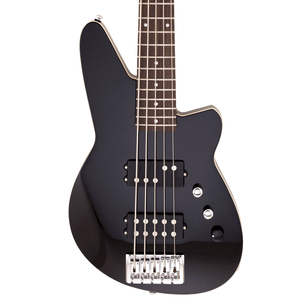 Front of Reverend Mercalli 5 5-string Electric Bass Guitar, Midnight Black