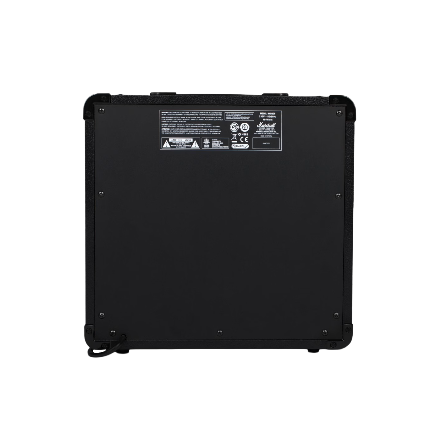 Back of Marshall MG15GFX Combo Amplifier