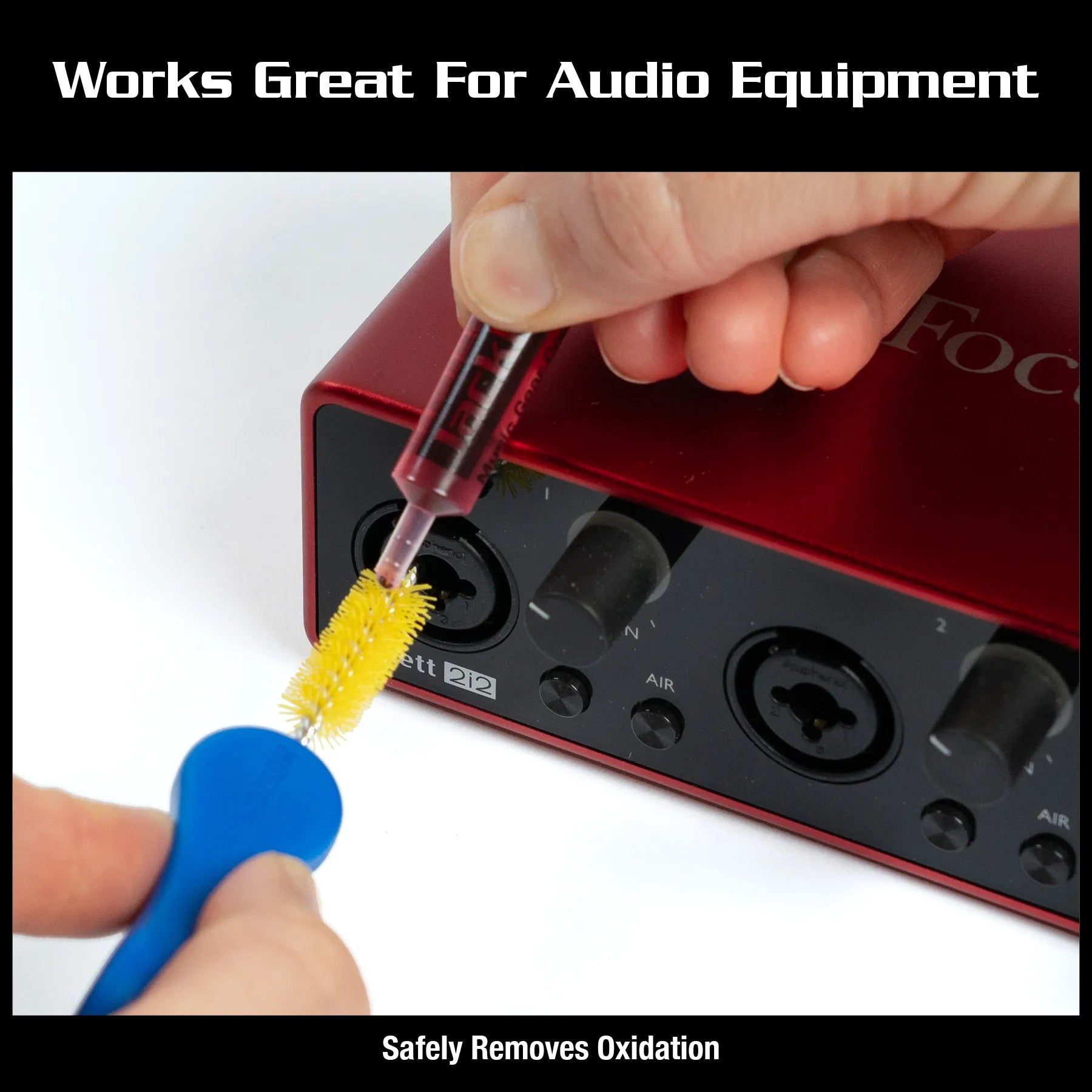 MusicNomad JackPot Music Gear Contact Cleaner, In Use 2