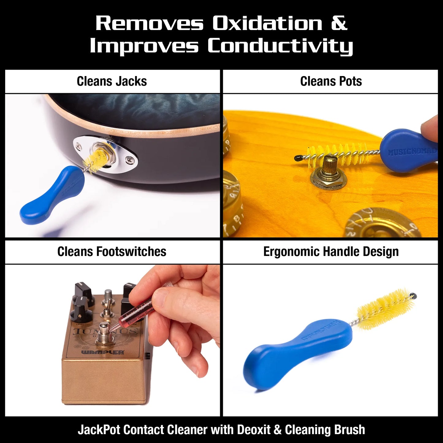 MusicNomad JackPot Music Gear Contact Cleaner, In Use 4