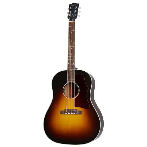 full Front of Gibson 50s J-45 Original Acoustic Guitar & Case, Vintage Sunburst