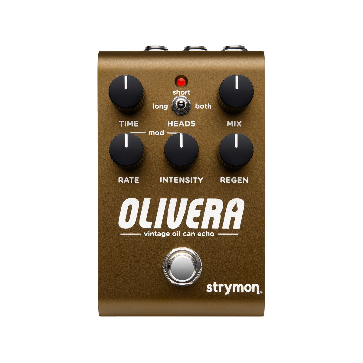 Top of Strymon Olivera Vintage Oil Can Echo Effect Pedal