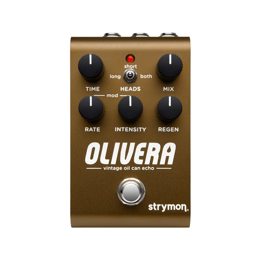 Top of Strymon Olivera Vintage Oil Can Echo Effect Pedal