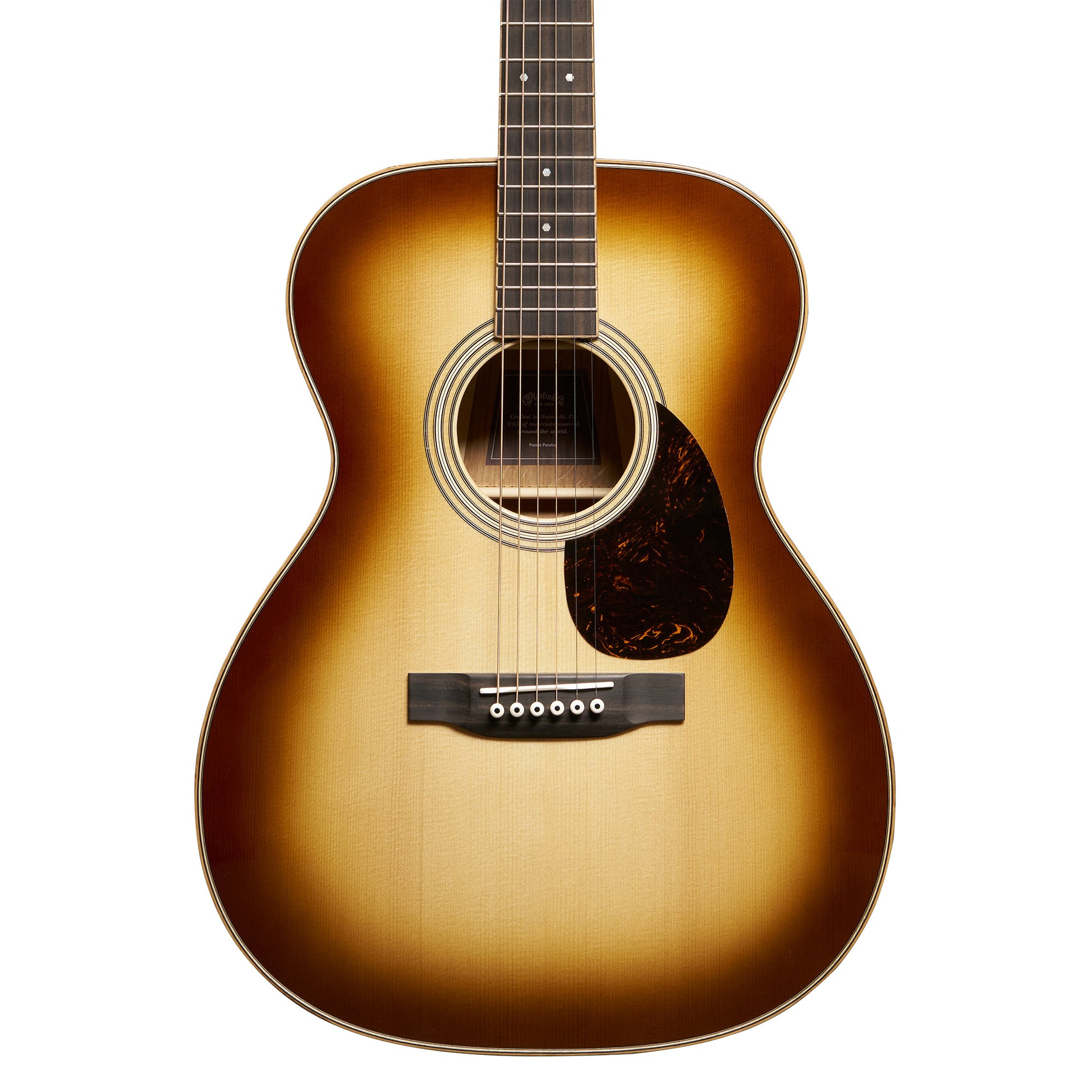 Front of Martin OM-35 Inception Acoustic Guitar & Case
