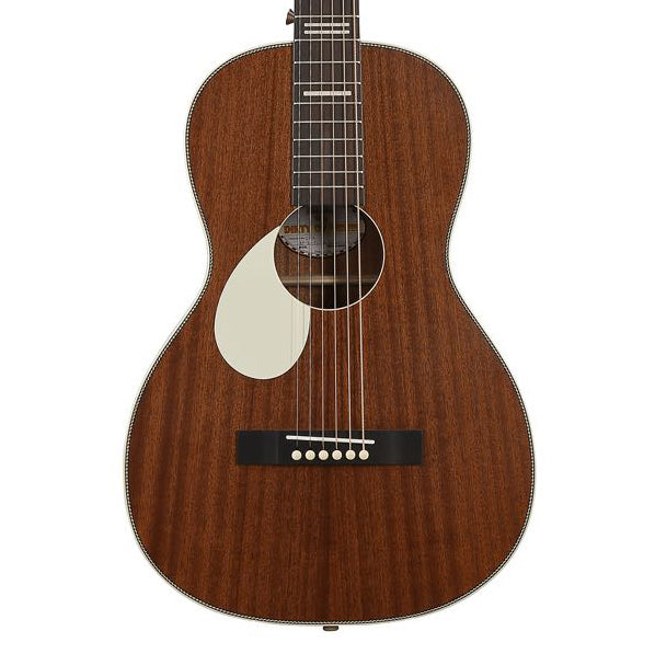 Front of Recording King Dirty 30's Left-Handed Parlor Acoustic Guitar, Mahogany
