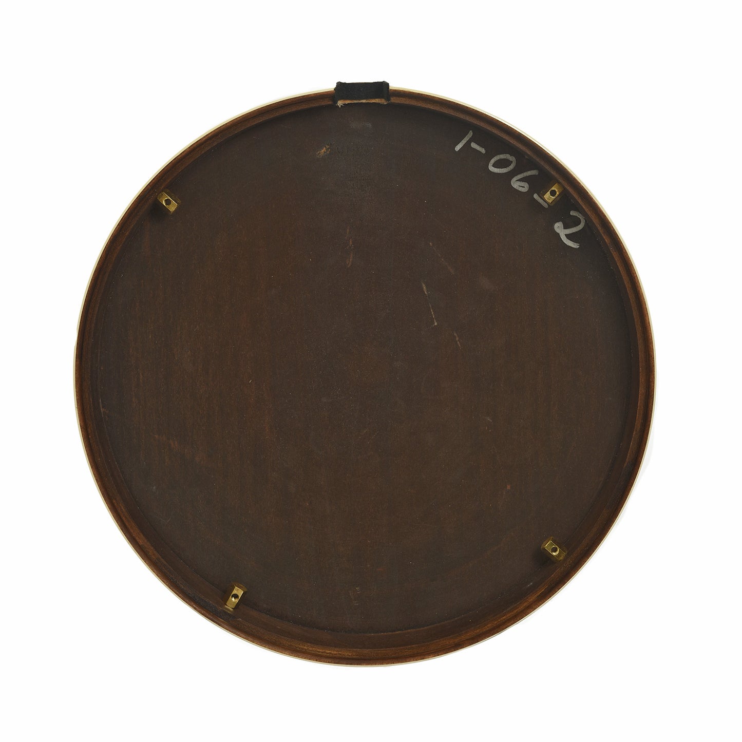 Inside of resonator for Frank Neat Stanleytone Hills of Home Resonator Banjo