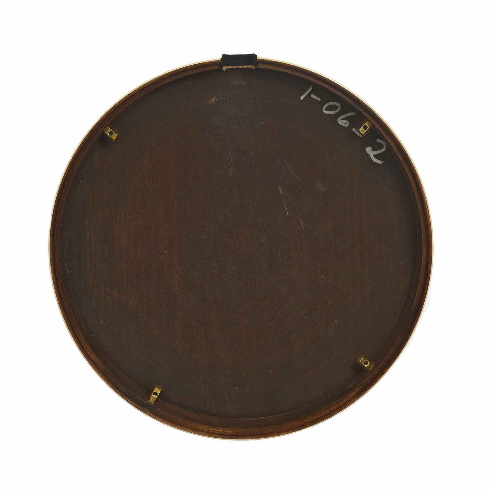 Inside of resonator for Frank Neat Stanleytone Hills of Home Resonator Banjo