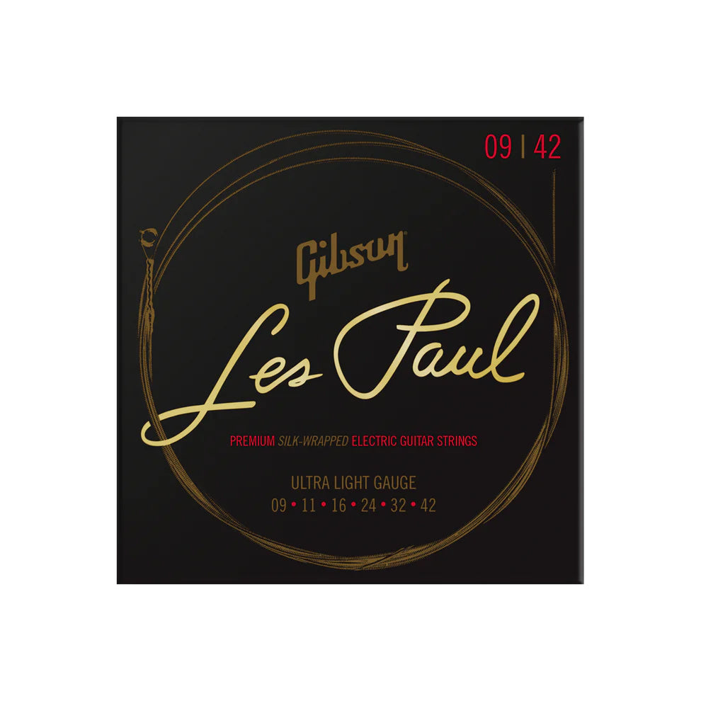 Front of Gibson Les Paul Premium Electric Guitar Strings, Ultra-Light