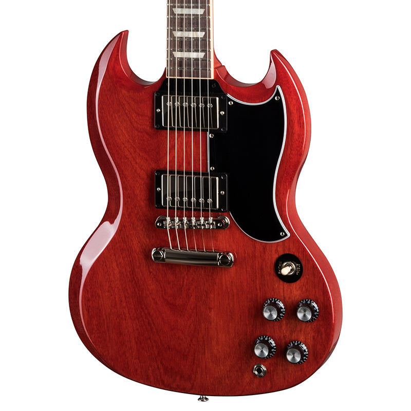 Front of Gibson SG Standard 61 Stop Bar Electric Guitar & Case, Heritage Cherry