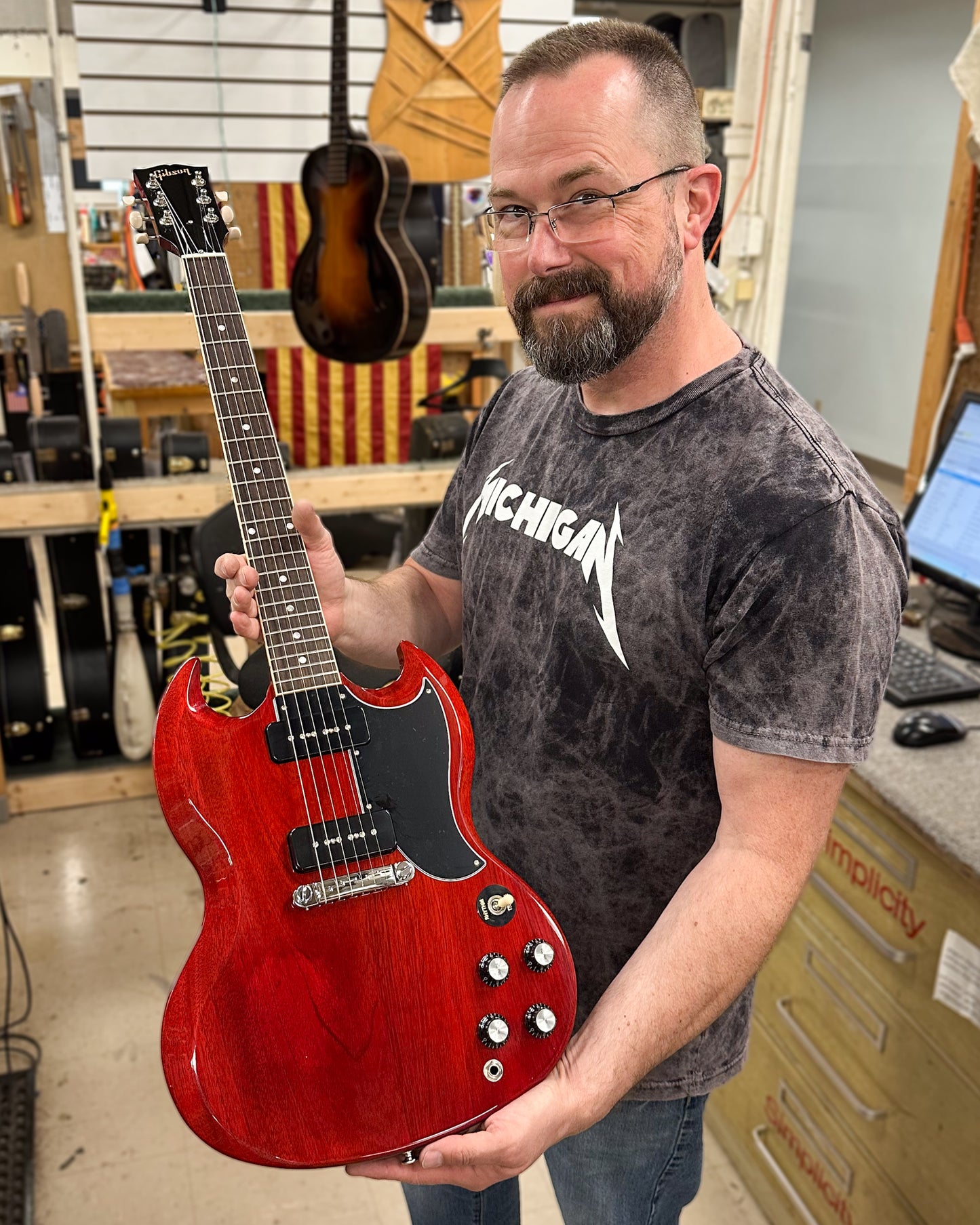Showroom photo of Gibson SG Special Electric Guitar & Case, Vintage Cherry