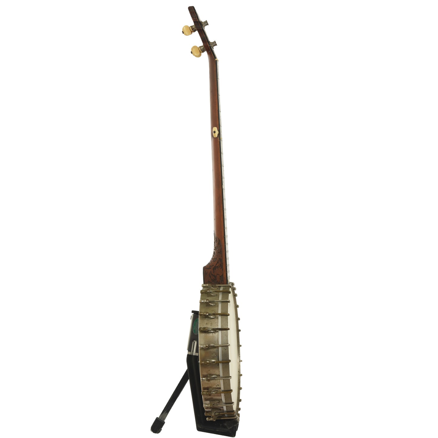 Side of S.S. Stewart Universal Favorite No. 2 + Openback Banjo