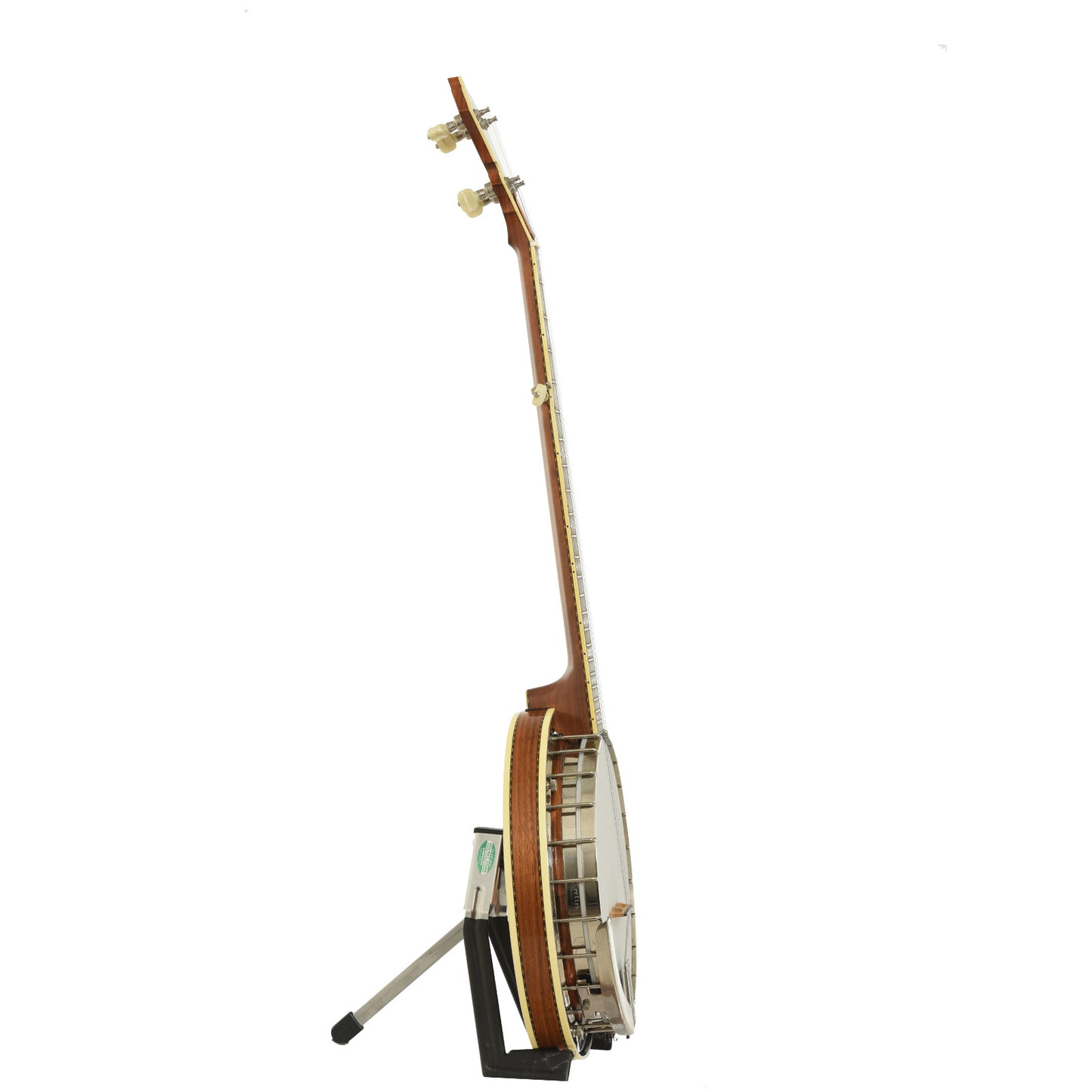 Side of Stelling Golden Cross Walnut Resonator Banjo