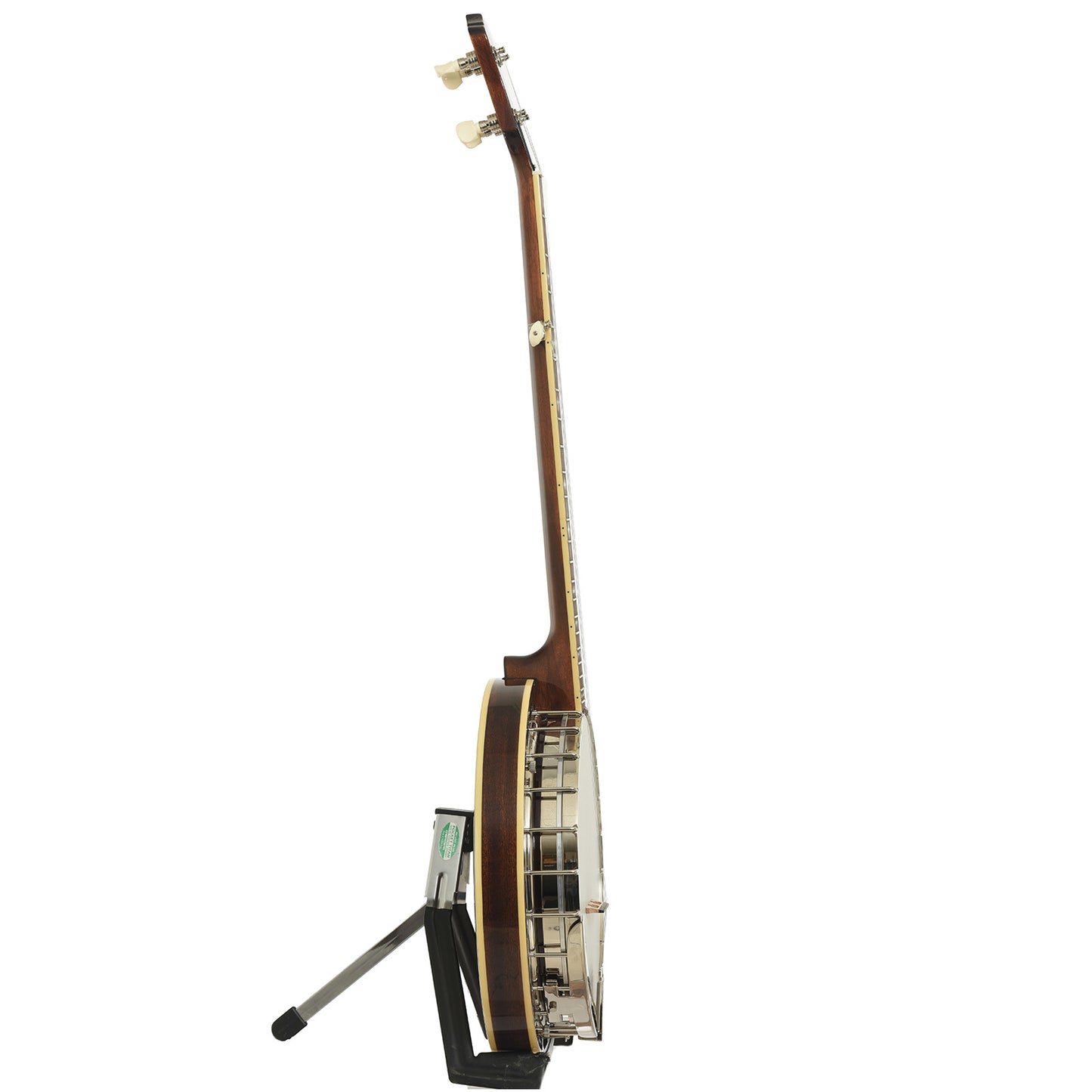 Side of Recording King Madison Reso!nator Banjo, Mahogany 