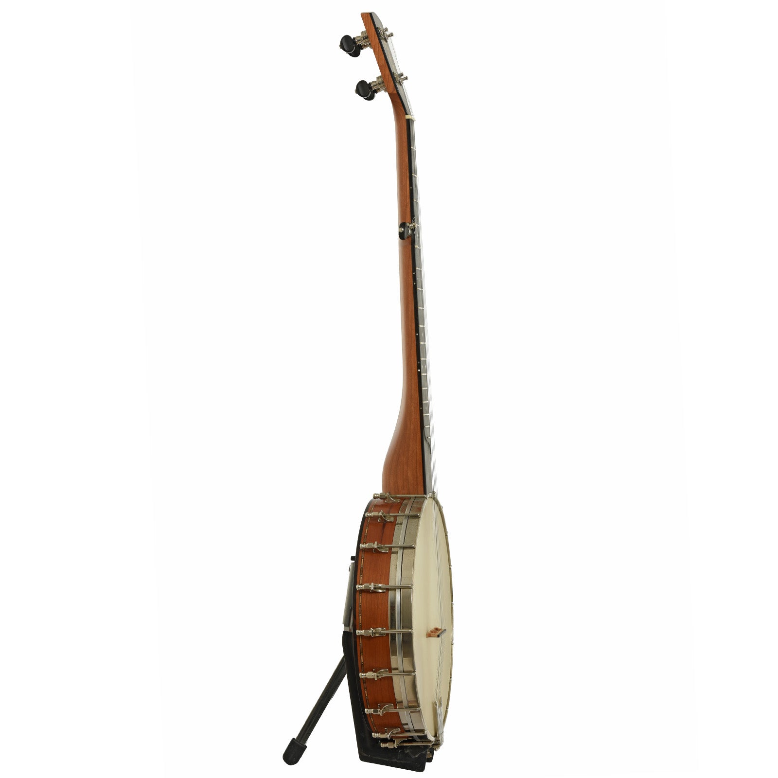 Side of Rickard Little Wonder Cherry 12" Custom Open Back Banjo 