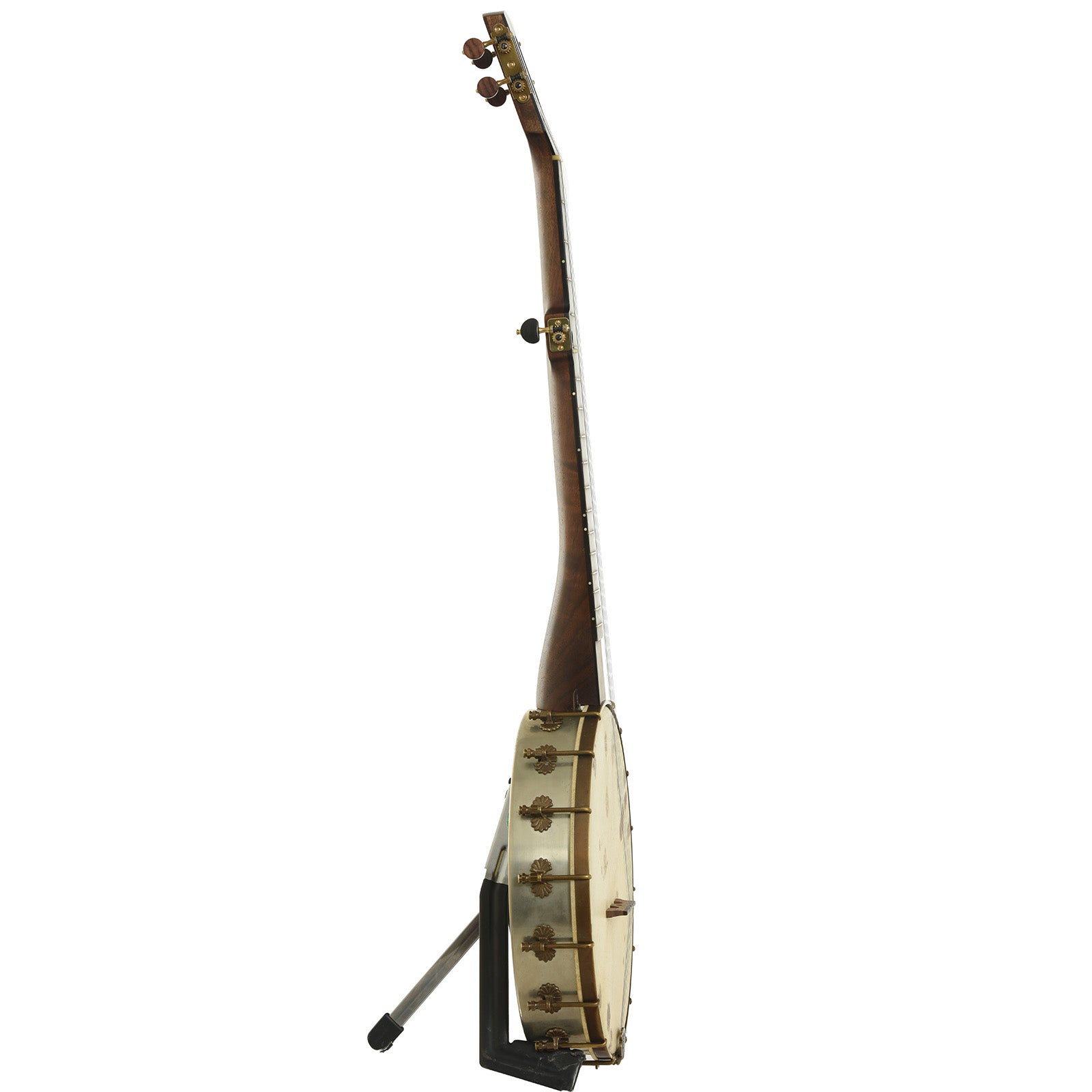 Side of Brooks Masten Silverspun Custom Walnut 12" Openback Banjo