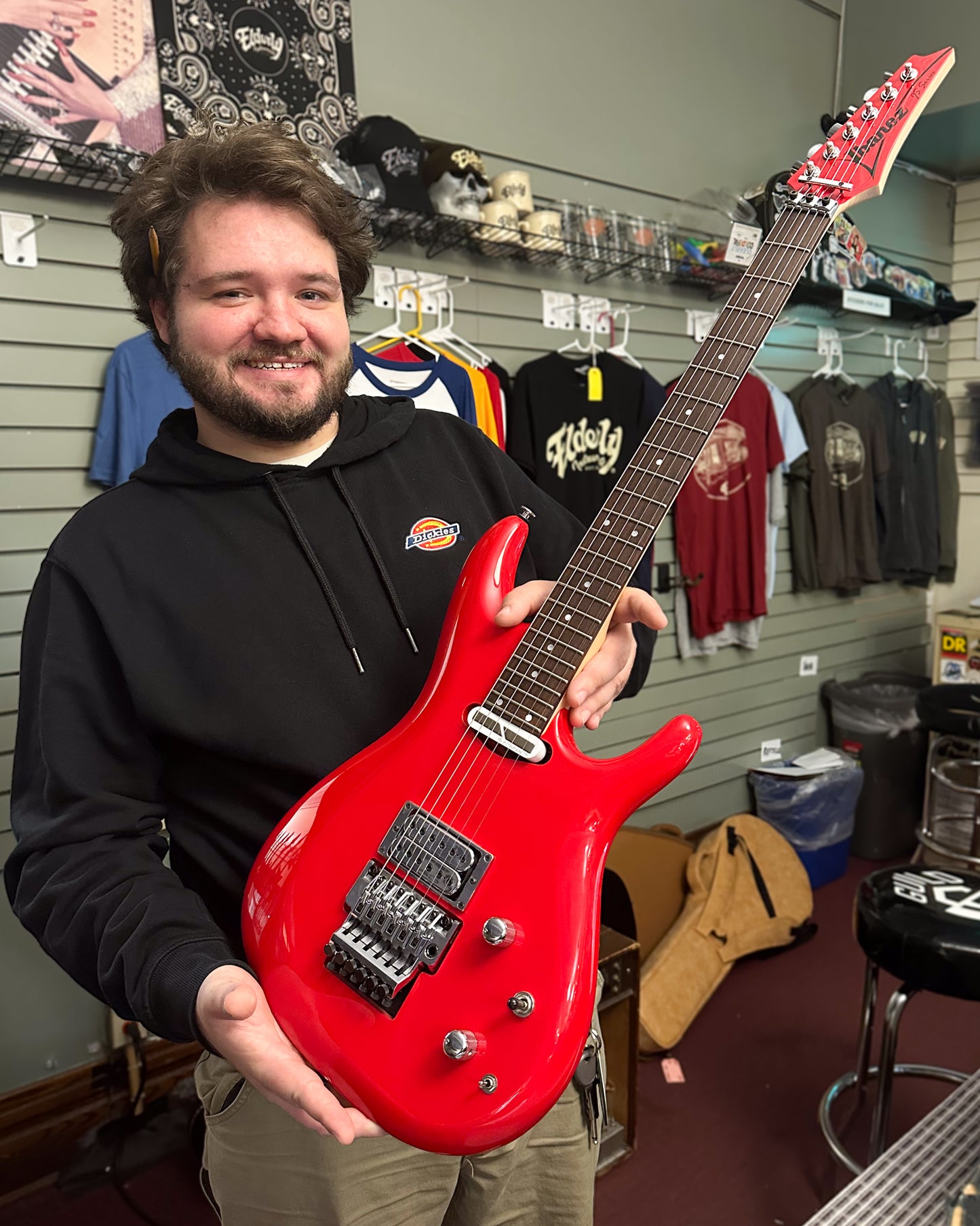 Showroom photo of Ibanez Joe Satriani Signature JS2480 Electric Guitar, Muscle Car Red
