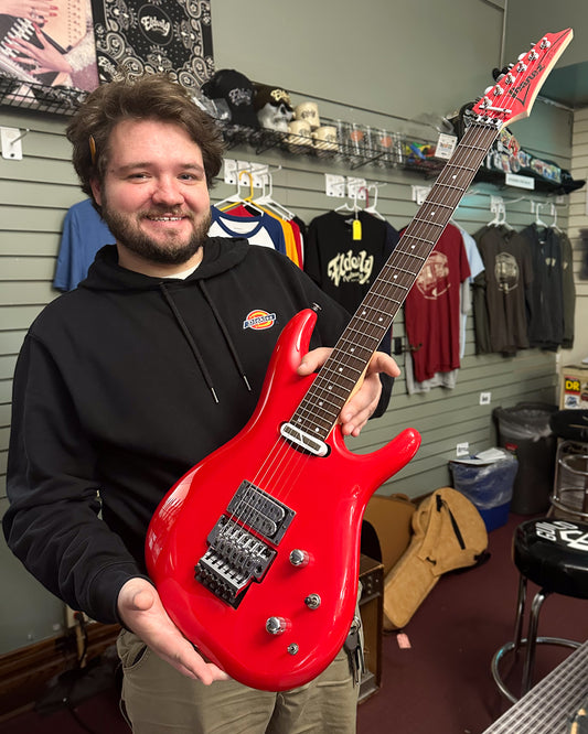 Showroom photo of Ibanez Joe Satriani Signature JS2480 Electric Guitar, Muscle Car Red