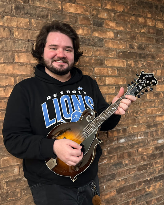 Showroom photo of Northfield Workshop NFB-F5AWN Master Model Big Mon Mandolin, Wide Nut