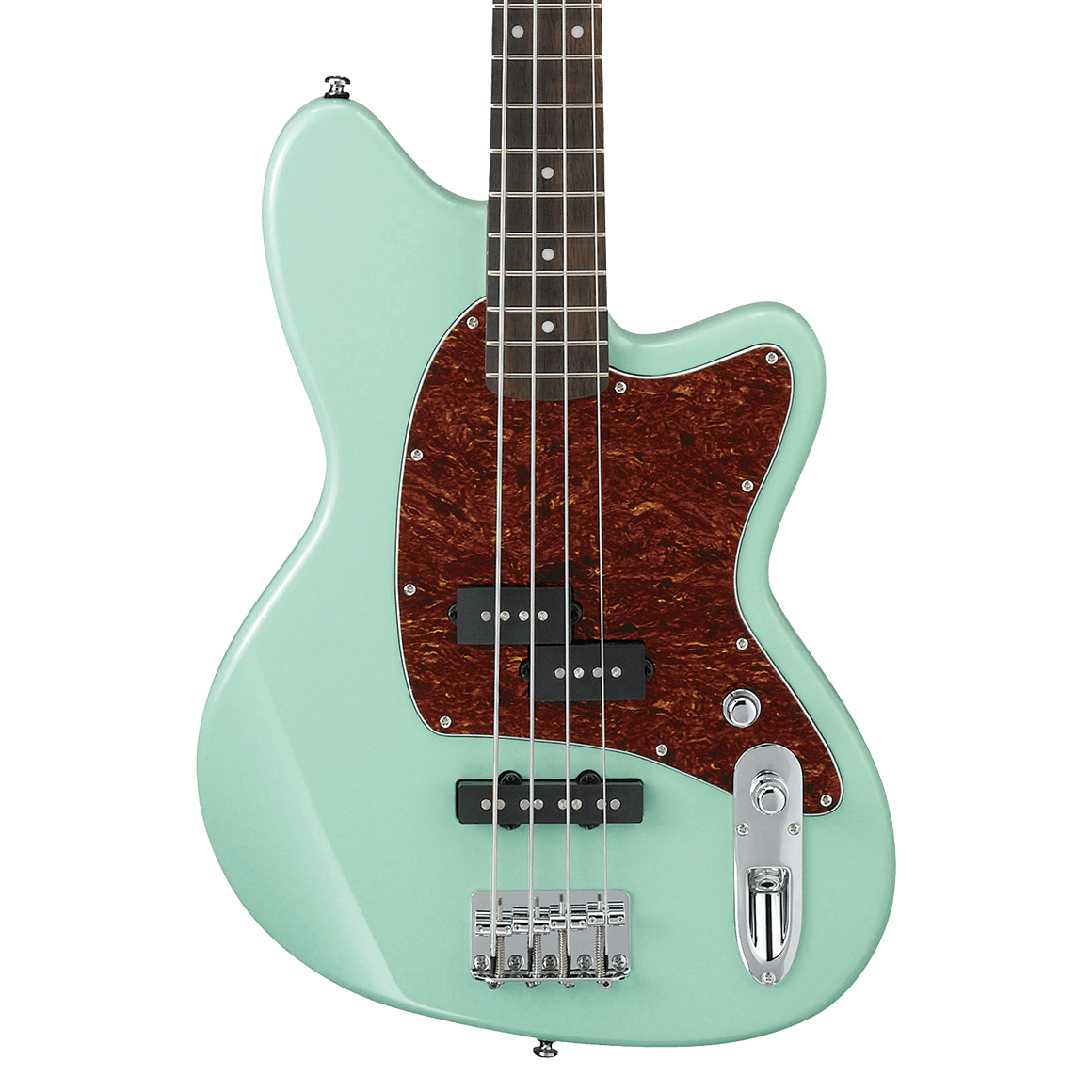 Front of Ibanez TMB100 Talman Electric Bass, Mint Green